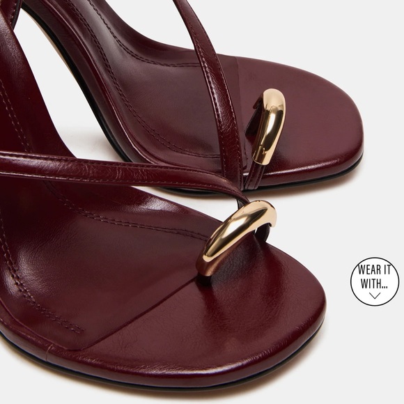 NWT Steve Madden TIA WINE size 8.5 Dark Red Strappy Heels - Picture 5 of 7